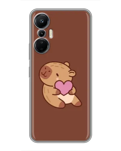 Чехол для Infinix Hot 20 (4G) с картинкой «Капибара с сердцем»