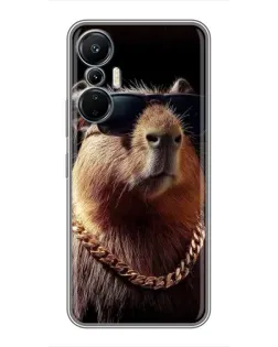 Чехол для Infinix Hot 20 (4G) с картинкой «Капибара золотая цепь»