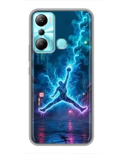 Чехол для Infinix Hot 20i (X665E) с картинкой «Jordan Gold Jumpman»