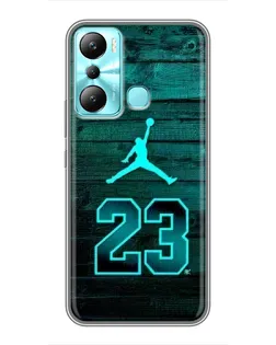 Чехол для Infinix Hot 20i (X665E) с картинкой «Jordan Cyan 23»