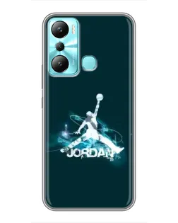 Чехол для Infinix Hot 20i (X665E) с картинкой «Jordan Blue Fire»