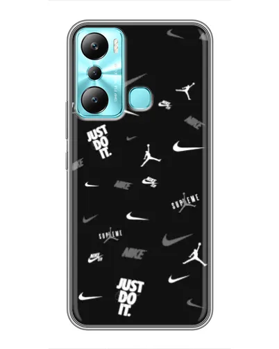 Чехол для Infinix Hot 20i (X665E) с картинкой «Nike Black Pattern»