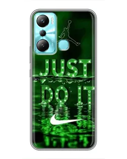 Чехол для Infinix Hot 20i (X665E) с картинкой «Зеленый неоновый Nike»