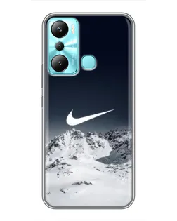 Чехол для Infinix Hot 20i (X665E) с картинкой «Nike — зимние горы»