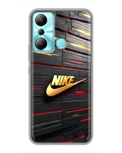 Чехол для Infinix Hot 20i (X665E) с картинкой «Золотой Nike на металле»