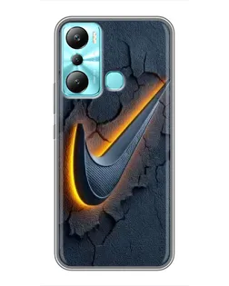 Чехол для Infinix Hot 20i (X665E) с картинкой «Объемный логотип Найк»