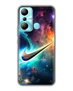 Чехол для Infinix Hot 20i (X665E) с картинкой «Космический Nike Swoosh»