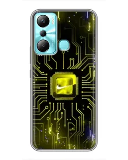 Чехол для Infinix Hot 20i (X665E) с картинкой «Nike — золотая искра»