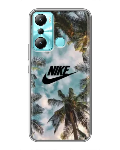 Чехол для Infinix Hot 20i (X665E) с картинкой «Тропический принт Nike» Чехол для Infinix Hot 20i (X665E) с картинкой «Тропический принт Nike»