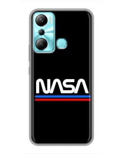 Чехол для Infinix Hot 20i (X665E) с картинкой «NASA — классика Red Blue»