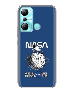 Чехол для Infinix Hot 20i (X665E) с картинкой «NASA — лунная миссия»