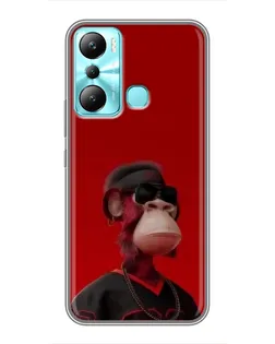 Чехол для Infinix Hot 20i (X665E) с картинкой «Bored Ape в красном»