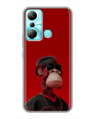Чехол для Infinix Hot 20i (X665E) с картинкой «Bored Ape в красном»