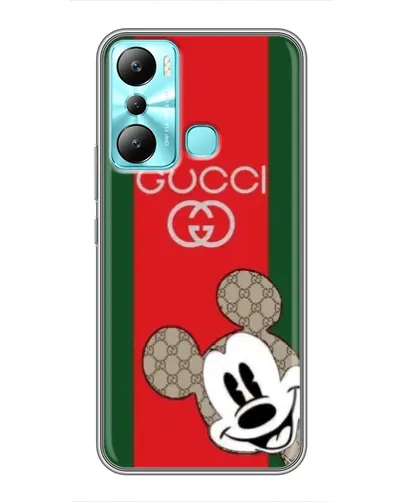 Чехол для Infinix Hot 20i (X665E) с картинкой «Gucci — полосы и Микки»
