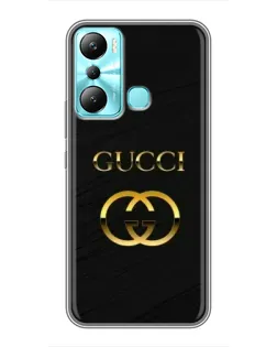 Чехол для Infinix Hot 20i (X665E) с картинкой «Золотой логотип Gucci»