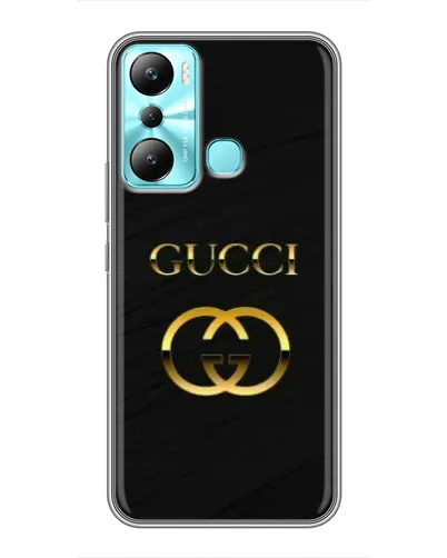 Чехол для Infinix Hot 20i (X665E) с картинкой «Золотой логотип Gucci»