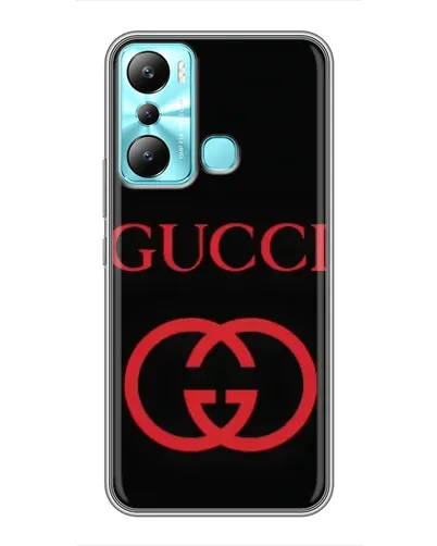 Чехол для Infinix Hot 20i (X665E) с картинкой «Gucci — красный логотип»