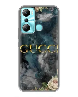 Чехол для Infinix Hot 20i (X665E) с картинкой «Абстрактные цветы Gucci»