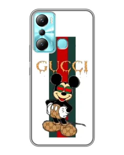 Чехол для Infinix Hot 20i (X665E) с картинкой «Микки Маус Gucci — полосы»