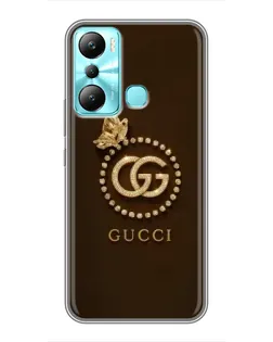 Чехол для Infinix Hot 20i (X665E) с картинкой «Gucci — золотая бабочка»