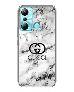 Чехол для Infinix Hot 20i (X665E) с картинкой «Gucci — мраморный шик»