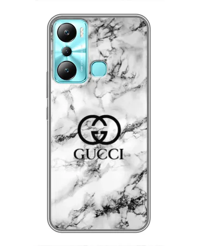 Чехол для Infinix Hot 20i (X665E) с картинкой «Gucci — мраморный шик»