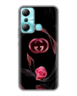 Чехол для Infinix Hot 20i (X665E) с картинкой «Gucci — неоновая роза»
