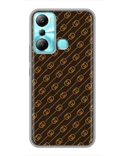 Чехол для Infinix Hot 20i (X665E) с картинкой «Gucci — золотые диагонали»