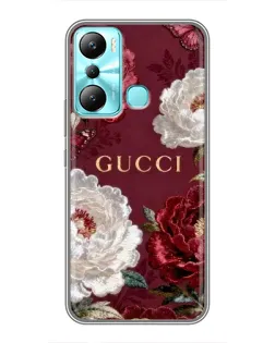 Чохол для Infinix Hot 20i (X665E) з картинкою «Gucci — бордові троянди»