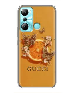 Чохол для Infinix Hot 20i (X665E) з картинкою «Gucci — золоті метелики»