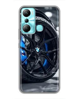 Чехол для Infinix Hot 20i (X665E) с картинкой «Колесо BMW вблизи»