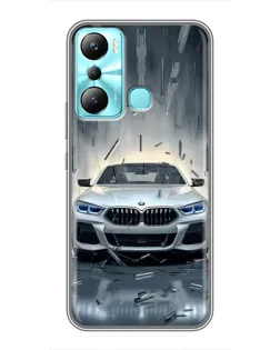 Чехол для Infinix Hot 20i (X665E) с картинкой «BMW в свете фар»