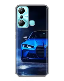 Чехол для Infinix Hot 20i (X665E) с картинкой «Голубая BMW M4»