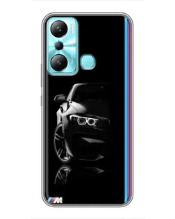 Чехол для Infinix Hot 20i (X665E) с картинкой «Силуэт BMW в темноте»