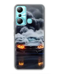Чехол для Infinix Hot 20i (X665E) с картинкой «BMW в дыму»