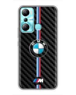 Чехол для Infinix Hot 20i (X665E) с картинкой «Эмблема BMW и карбон»