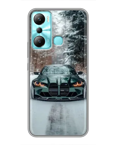 Чехол для Infinix Hot 20i (X665E) с картинкой «BMW в зимнем лесу»