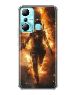 Чехол для Infinix Hot 20i (X665E) с картинкой «BMW — скорость в дожде»