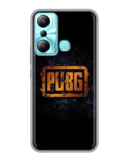 Чехол для Infinix Hot 20i (X665E) с картинкой «PUBG — золотой логотип»