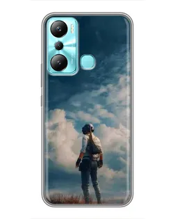 Чехол для Infinix Hot 20i (X665E) с картинкой «Герой PUBG на скале»