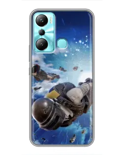 Чехол для Infinix Hot 20i (X665E) с картинкой «Десант PUBG — прыжок»