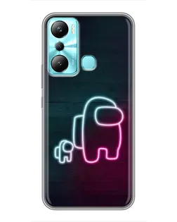 Чехол для Infinix Hot 20i (X665E) с картинкой «Among Us неон-арт»