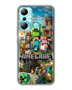 Чехол для Infinix Hot 20i (X665E) с картинкой «Замок Minecraft»