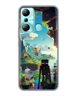 Чехол для Infinix Hot 20i (X665E) с картинкой «Эндермен в лесу»