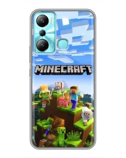 Чехол для Infinix Hot 20i (X665E) с картинкой «Minecraft классический мир»