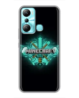 Чехол для Infinix Hot 20i (X665E) с картинкой «Minecraft Diamond лого»