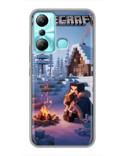 Чехол для Infinix Hot 20i (X665E) с картинкой «Зимний Minecraft»