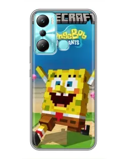 Чохол для Infinix Hot 20i (X665E) з картинкою «Губка Боб Minecraft»