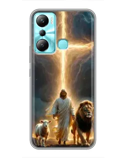 Чехол для Infinix Hot 20i (X665E) с картинкой «Лев Иуды и Свет»