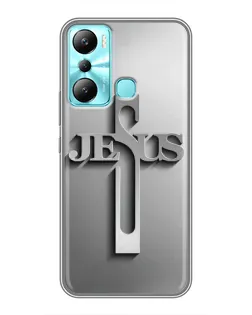 Чехол для Infinix Hot 20i (X665E) с картинкой «Металлический крест Jesus»